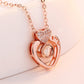 Fashion same style projection necklace rose gold 1 languages I love you pendant diamond jewelry