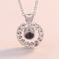 The same round micro-inlaid zircon small love pendant in one hundred languages I love you necklace