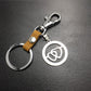 Double Heart Titanium Steel Pendant Leather Keychain Bag Luggage Tag Logo Couple Gift