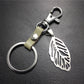 Hollow out leaves titanium steel jewelry accessories cowhide key chain 316 stainless steel men's waist hanging women's bag pendant