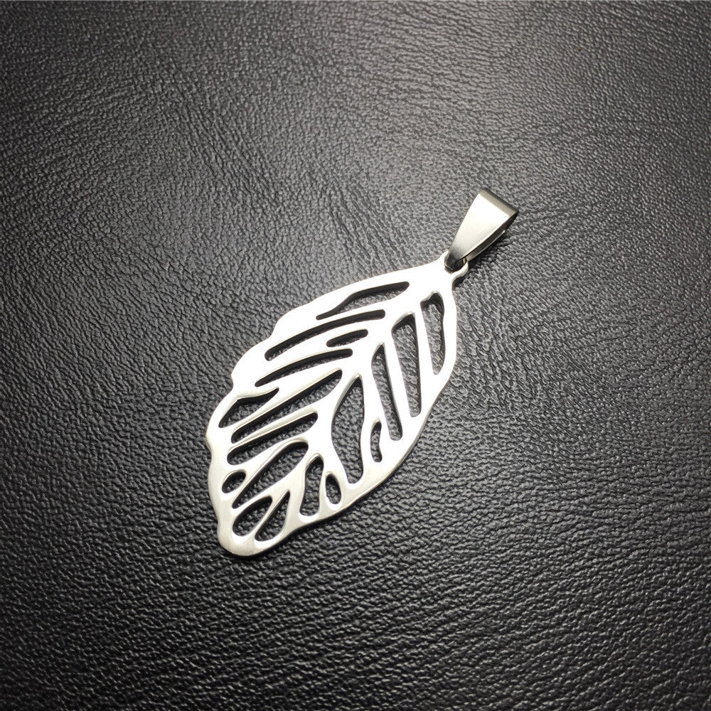 Skull Feather Leaves Dollar Gold Butterfly Music Note Rudder Titanium Steel Pendant Jewelry Stainless Steel Metal Accessories Collection