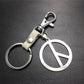 Quan Zhilong GD anti-war logo stainless steel key chain pendant cowhide connection piece Valentine's Day gift world peace