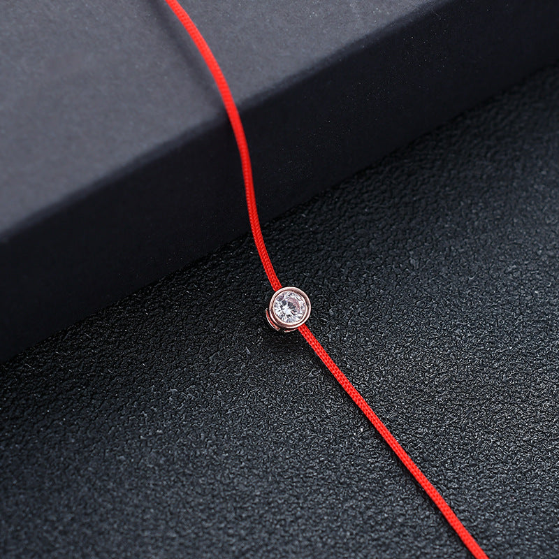 Simple and stylish zodiac year red string zircon bracelet all-match