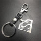 Game surrounding superman Superman logo double-layer stainless steel pendant leather keychain