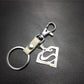 Game surrounding superman Superman logo double-layer stainless steel pendant leather keychain