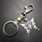 Men and Women Jewelry Titanium Steel Pendant Stainless Steel Hollow Butterfly Pendant Leather Keychain