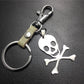 Skull Titanium Steel Pendant Stainless Steel Keychain Leather Waist Hanging Ladies Bag Ornament Men's Jewelry