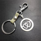 Double Heart Titanium Steel Pendant Leather Keychain Bag Luggage Tag Logo Couple Gift