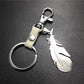 Feather Titanium Steel Pendant Jewelry Accessories Cowhide Keychain Stainless Steel Men's Waist Hanging Ladies Bag Pendant