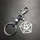 Five-pointed star pentagon stainless steel leather key chain waist bag bag pendant clothing accessories