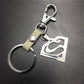 Game surrounding superman Superman logo double-layer stainless steel pendant leather keychain