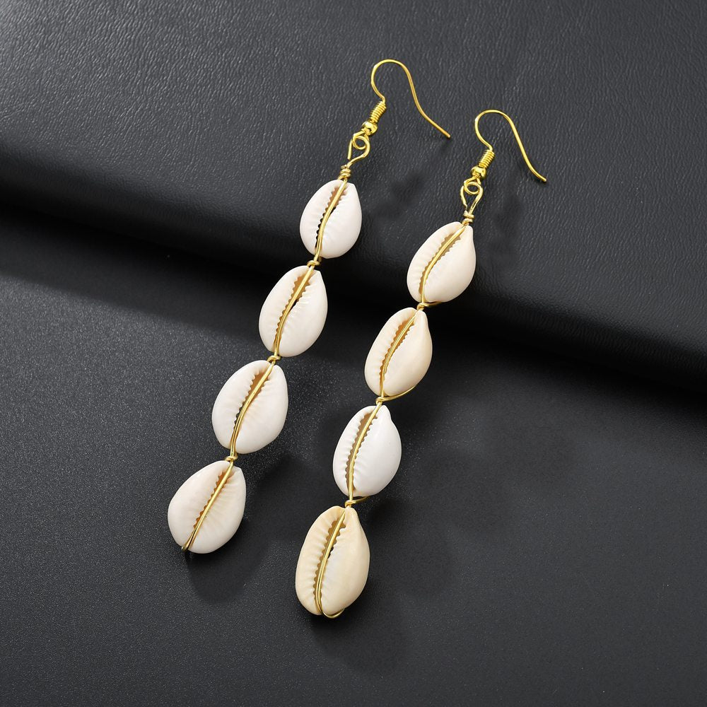 Accessories Retro Jewelry Bohemian Long Conch Shell Earrings Earrings Stud Earrings Women