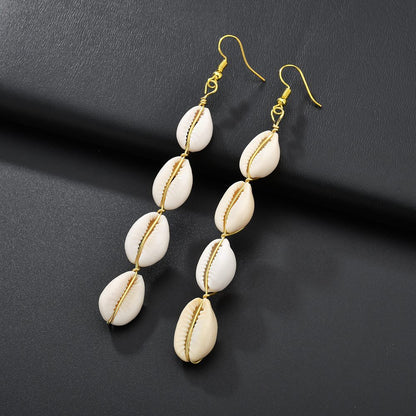 Accessories Retro Jewelry Bohemian Long Conch Shell Earrings Earrings Stud Earrings Women