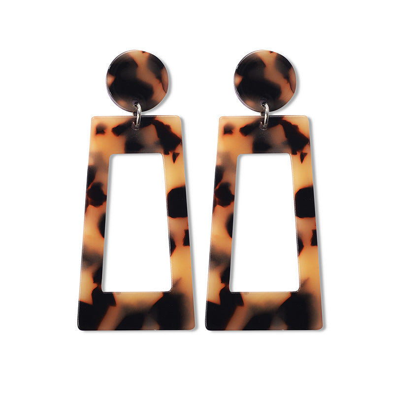 Acetate plate earrings fashion exaggerated earrings geometric strip square colorful earrings