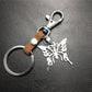Men and Women Jewelry Titanium Steel Pendant Stainless Steel Hollow Butterfly Pendant Leather Keychain