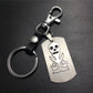 Double Skull Titanium Steel Pendant Pendant Stainless Steel Keychain Cowhide Waist Hanging Men's and Women's Jewelry