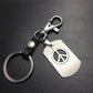 Anti-war logo double-layer titanium steel pendant stainless steel leather key chain men's waist hanging women's bag pendant