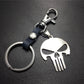 Superhero Skull Punisher Stainless Steel Leather Keychain Men's Waist Bag Pendant Jewelry Accessories