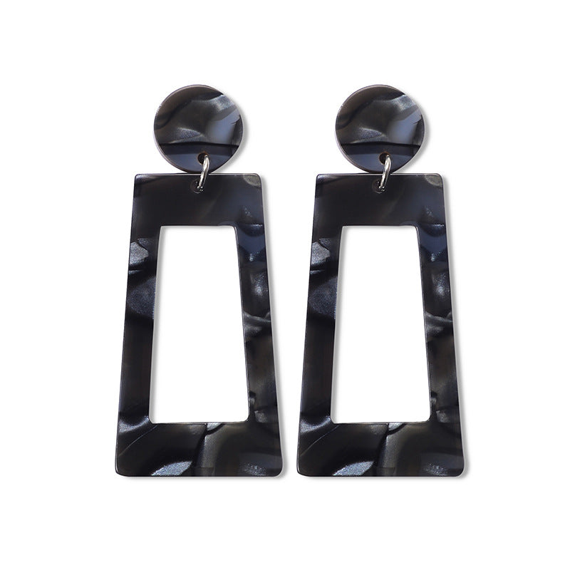 Acetate plate earrings fashion exaggerated earrings geometric strip square colorful earrings