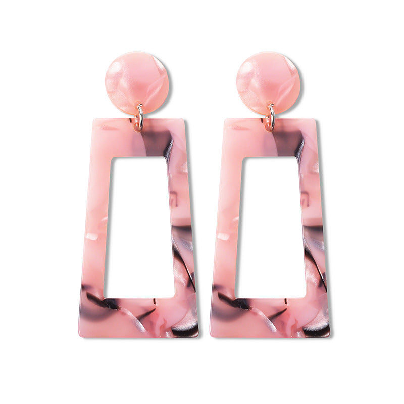 Acetate plate earrings fashion exaggerated earrings geometric strip square colorful earrings
