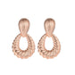 Jewelry alloy shell corrugated earrings women's drop-shaped threaded metal earrings
