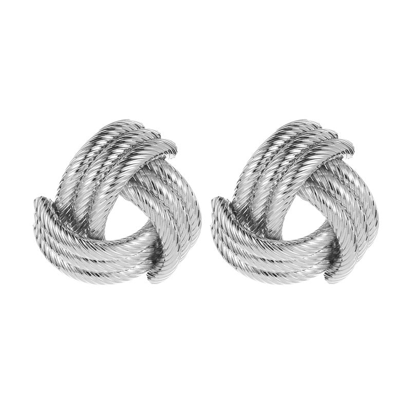 Exaggerated Earrings Geometric Cross Metal Pattern Stud Earrings Fashion Creative Accessories