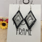 Hollow rhombus curved surface women frosted earrings summer