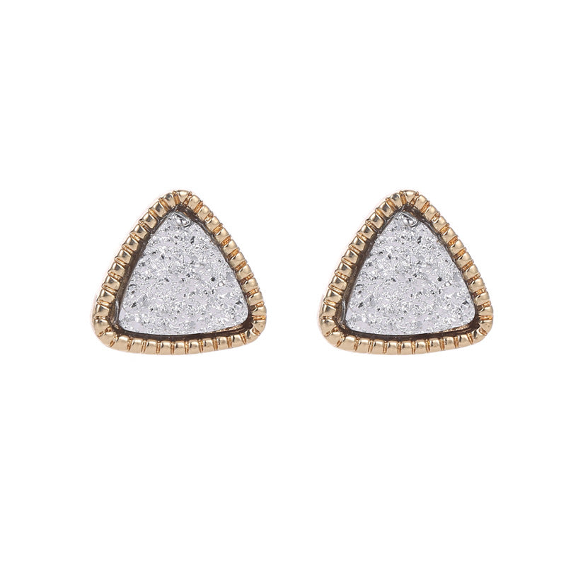 Harajuku Earrings Simple Triangular Matte Earrings Symphony Starry Sky Time Gems Gypsophila Starry Earrings