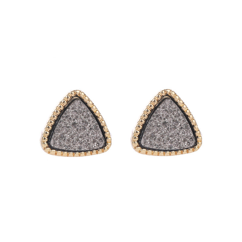 Harajuku Earrings Simple Triangular Matte Earrings Symphony Starry Sky Time Gems Gypsophila Starry Earrings