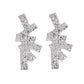 Earrings Frosted Irregular Geometric Stud Earrings Trendy Street Shooting Rectangular Stitching Ear Jewelry