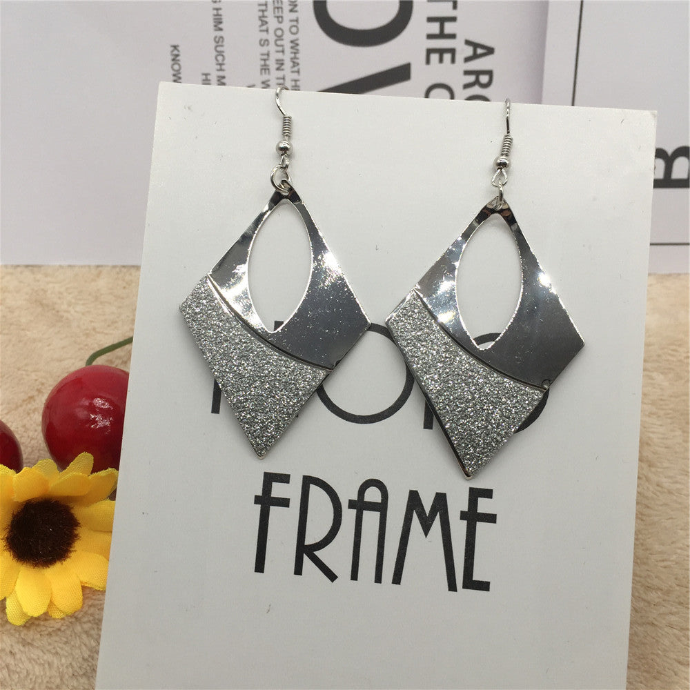 Cutout Rhombus Ladies Evening Dress Off-Shoulder Frosted Earrings