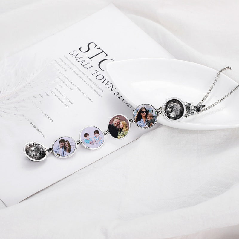 Openable Multi-layer Photo Box Photo Pendant Hollow Wings Folding Necklace Jewelry