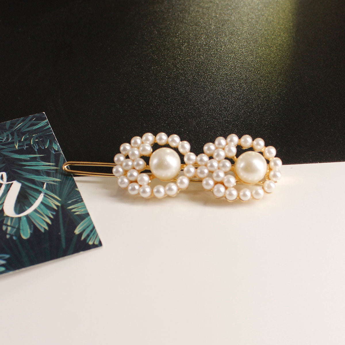 Jewelry pearl word clip hair clip headdress female net red creative geometric side clip hair accessories