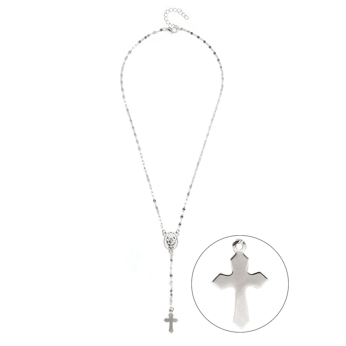 Three-color Cross Virgin Mary Necklace Ladies Fashionable Pendant Items Jewelry