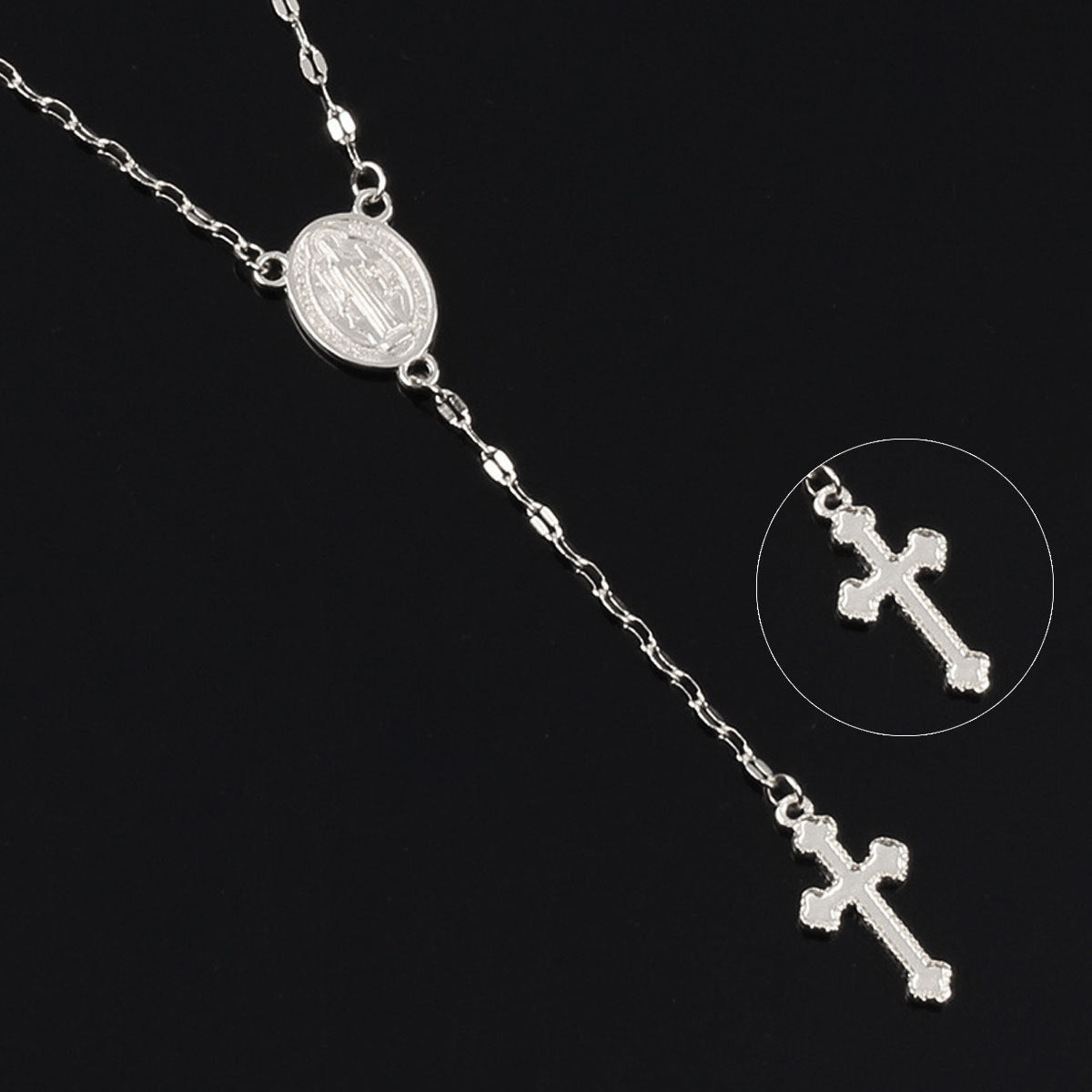 Three-color Cross Virgin Mary Necklace Ladies Fashionable Pendant Items Jewelry