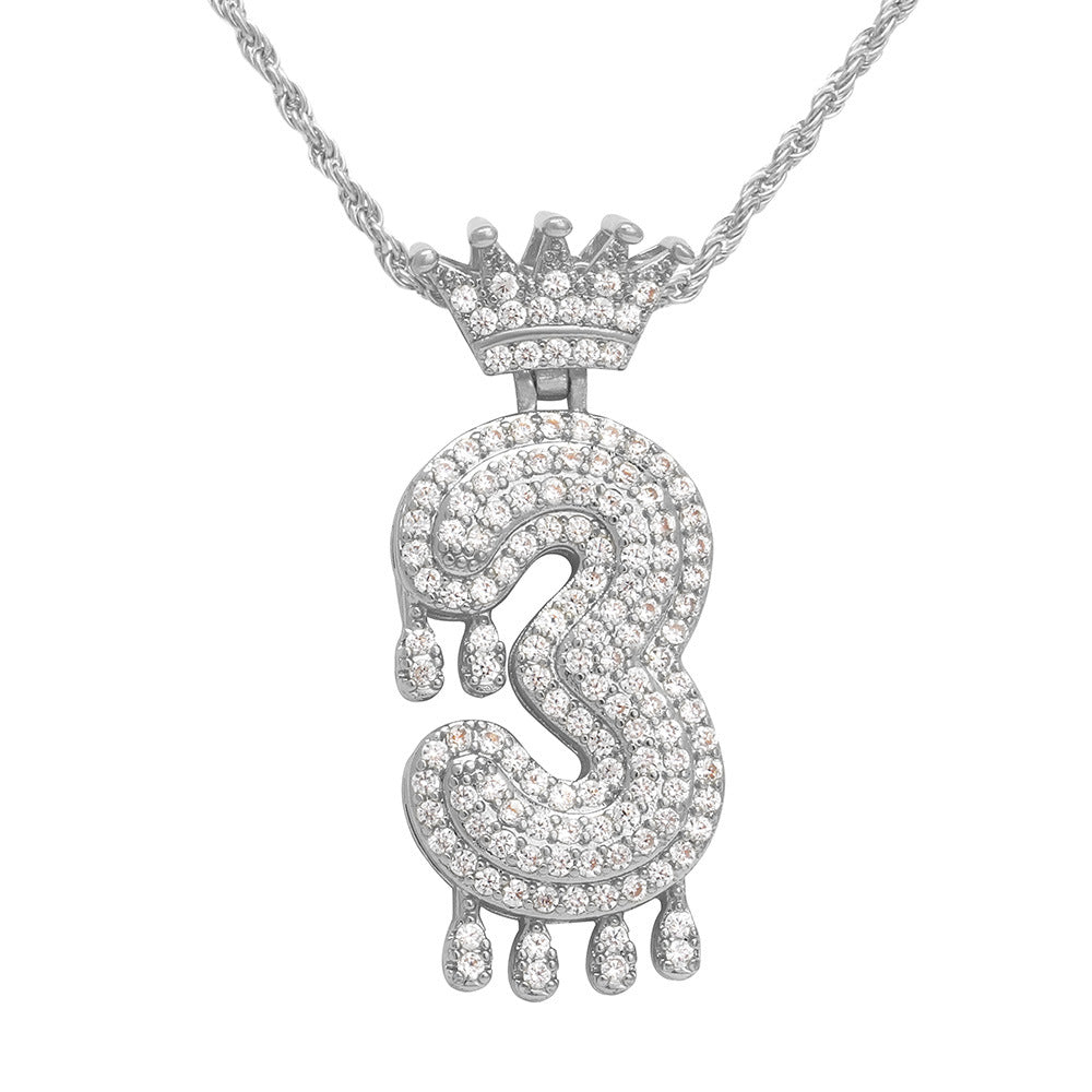 Necklace Fashion Personality Item Jewelry Trend Crown Digital Hip Hop Street Pendant Male