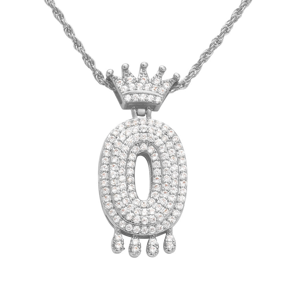 Necklace Fashion Personality Item Jewelry Trend Crown Digital Hip Hop Street Pendant Male