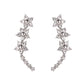 Five-pointed star earrings 925 silver needles with diamonds small fresh star earrings temperament mini starry sky earrings