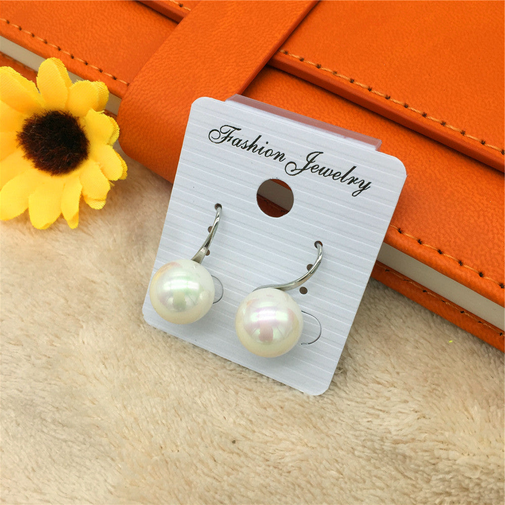 High-quality gold-plated hypoallergenic bead earrings simple female earrings youth girl accessories
