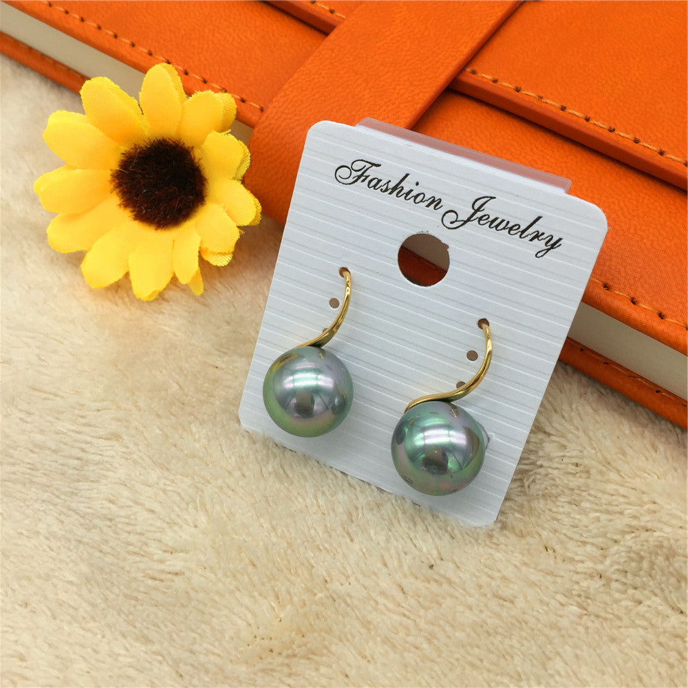 High-quality gold-plated hypoallergenic bead earrings simple female earrings youth girl accessories