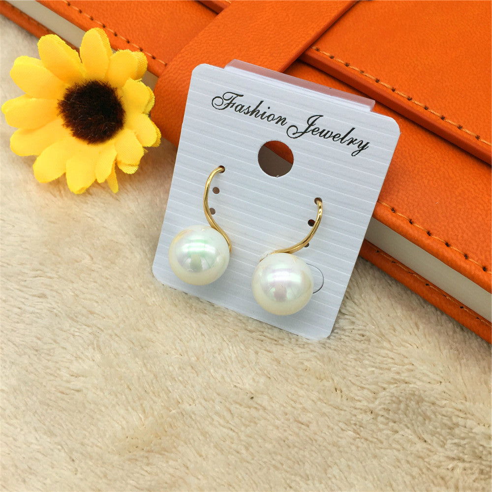 High-quality gold-plated hypoallergenic bead earrings simple female earrings youth girl accessories