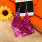 8 Colors Fashion Versatile Square Variable Sequin Earrings Exaggerated Earrings Jewelry