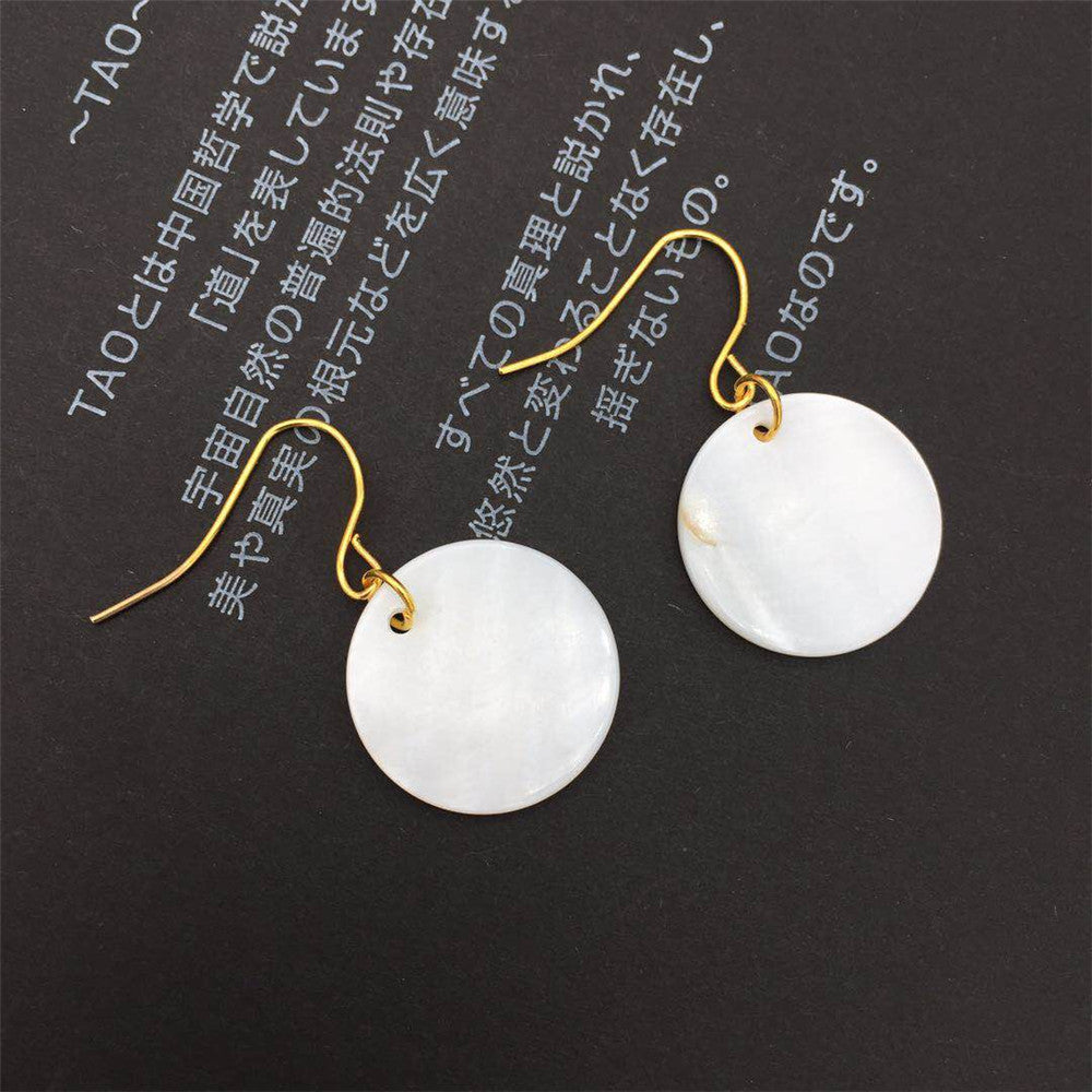 Natural shell 925 silver-plated hook hypoallergenic short simple fashion women's earrings summer earrings ear clips