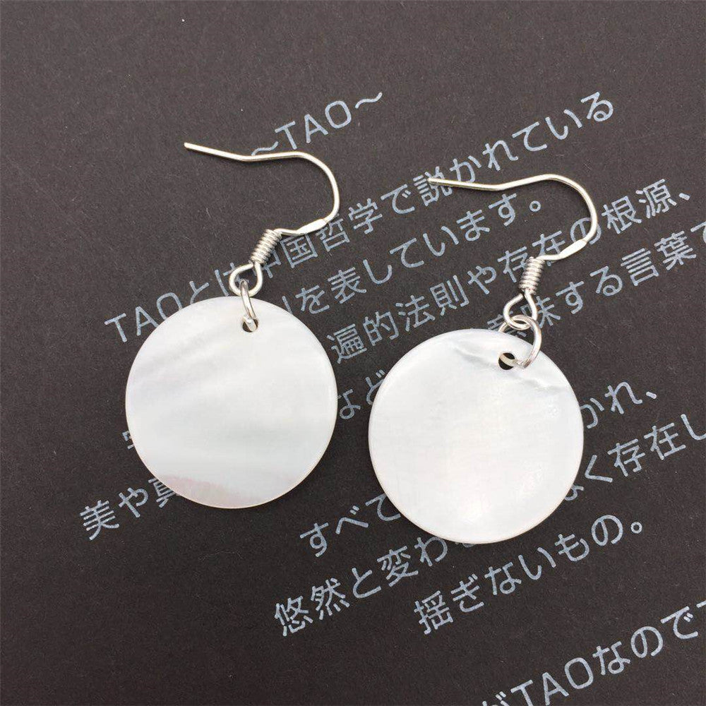 Natural shell 925 silver-plated hook hypoallergenic short simple fashion women's earrings summer earrings ear clips