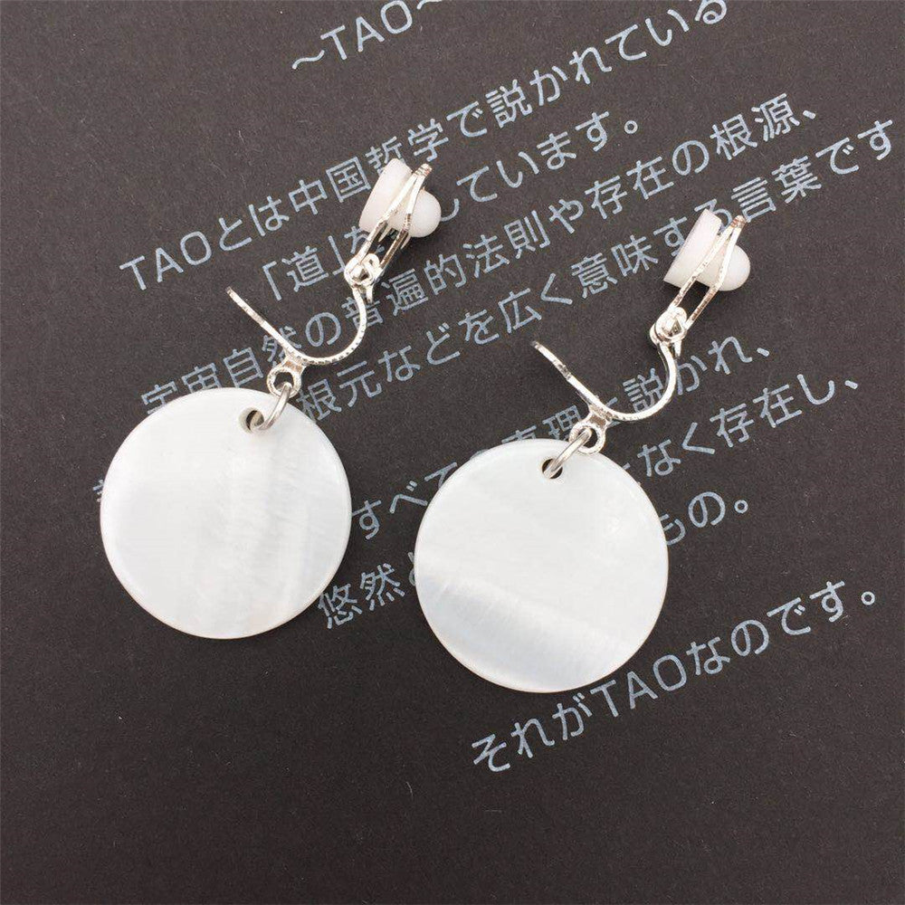 Natural shell 925 silver-plated hook hypoallergenic short simple fashion women's earrings summer earrings ear clips