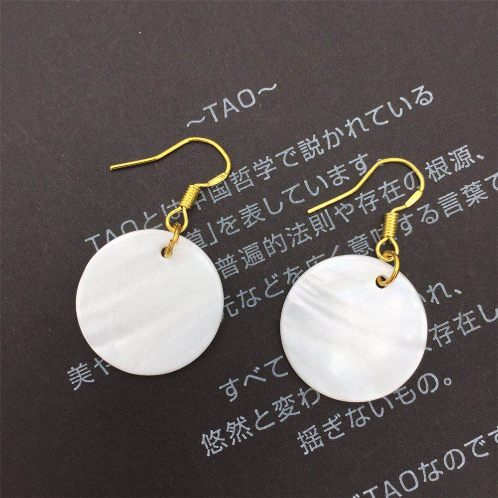 Natural shell 925 silver-plated hook hypoallergenic short simple fashion women's earrings summer earrings ear clips