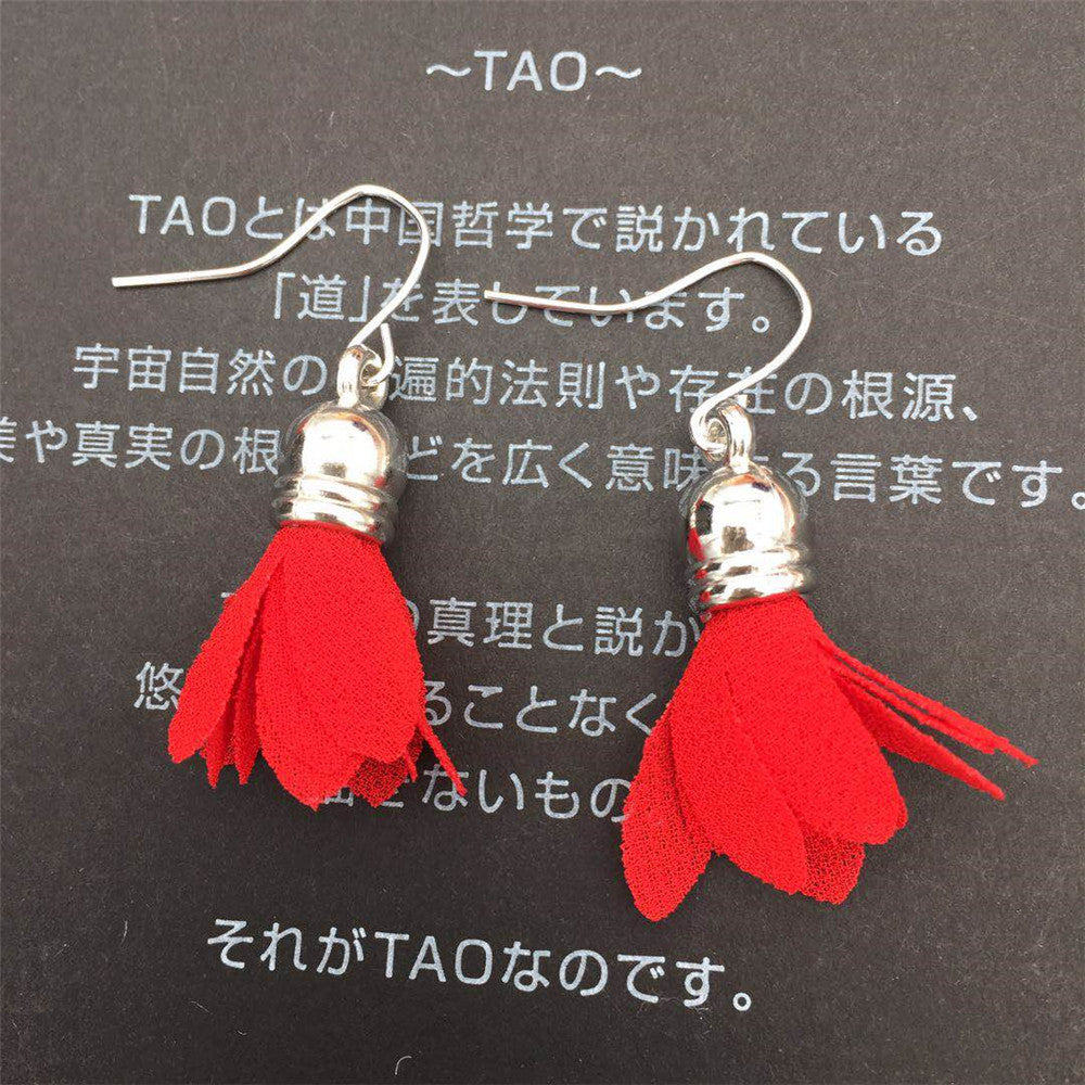 Pearl fabric flower 925 silver-plated hook hypoallergenic short female earrings summer earrings ear clips