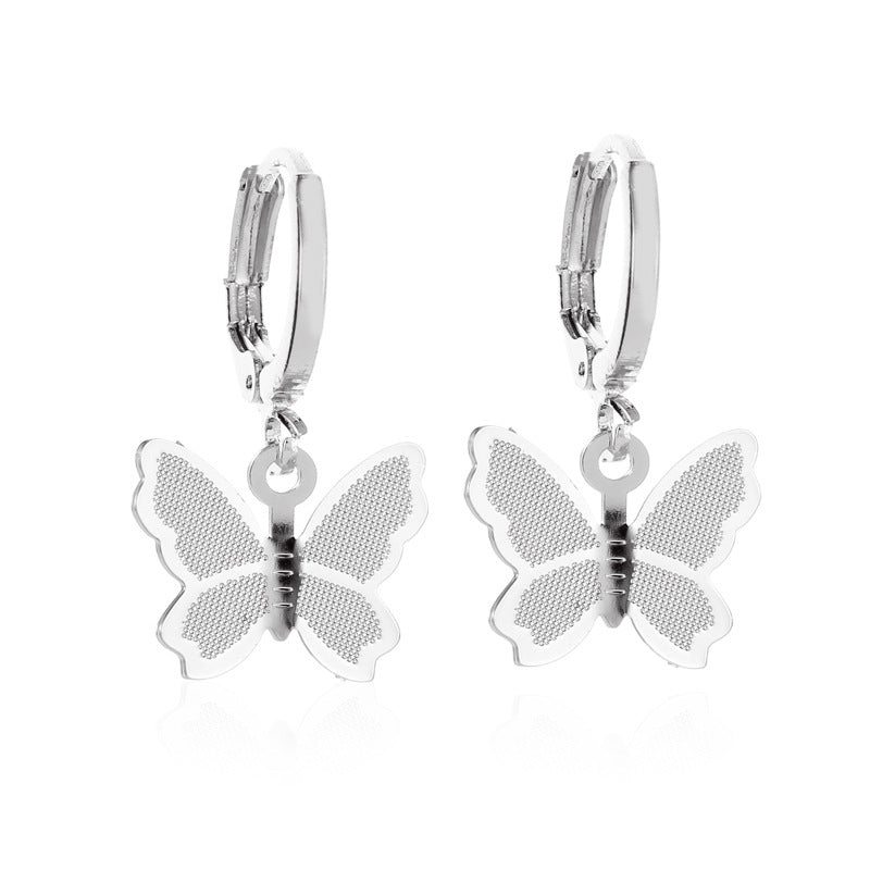 Fashion Earrings Sweet Frosted Butterfly Earrings Earrings Women's Sweet Versatile Simple Earrings