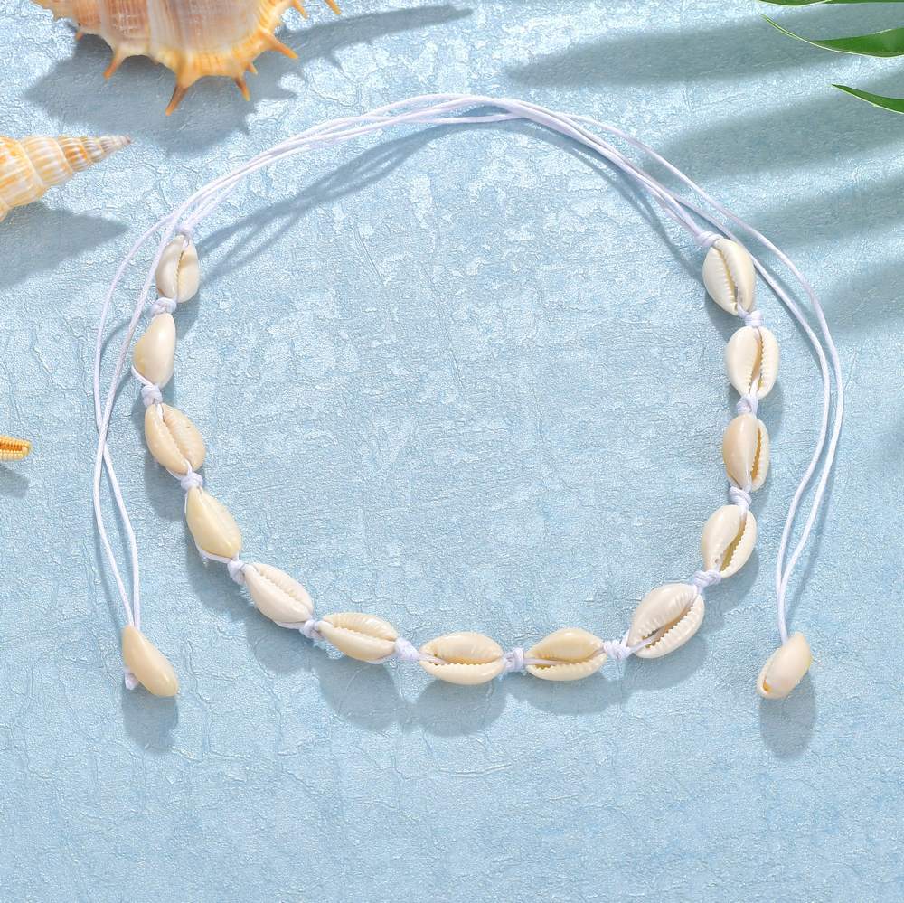 Fashion Jewelry Hawaii Personality Casual Pendant Braided Shell Short Clavicle Necklace