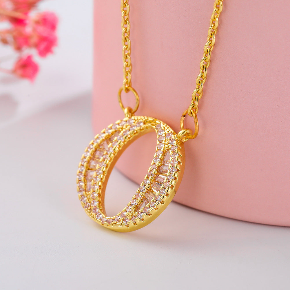 26 letter item jewelry wife's romantic travel copper micro-inlaid pendant Xie Na with the same style of personalized necklace jewelry